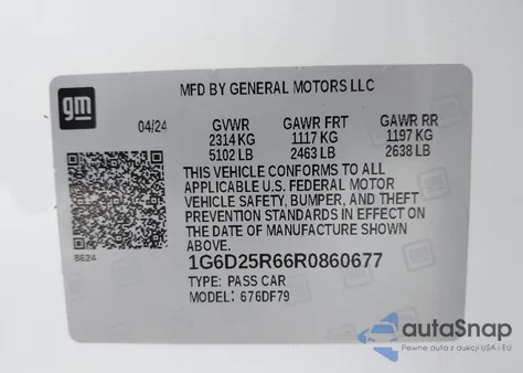 2024 Cadillac Ct5-V V-Series Blackwing из США, поврежденный, VIN 1G6D25R66R0860677